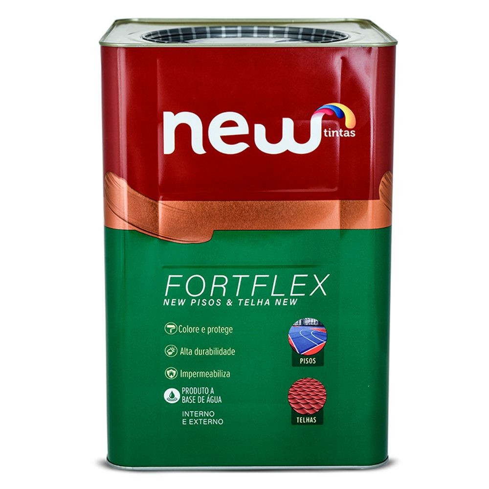Tinta Acrílica Brilhante Fortflex Telha New 18 litros Cinza Prata
